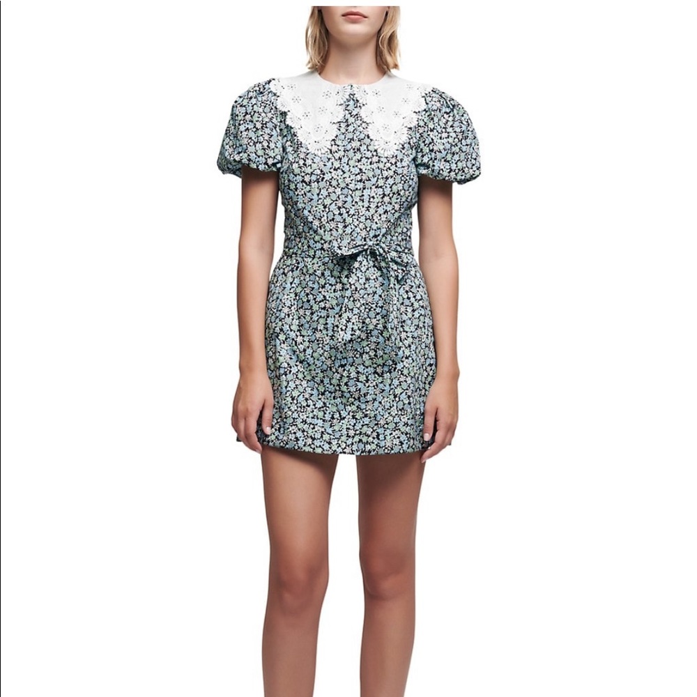 NWT maje floral cotton mini dress sz 40 US 8